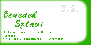 benedek szlavi business card