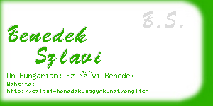 benedek szlavi business card